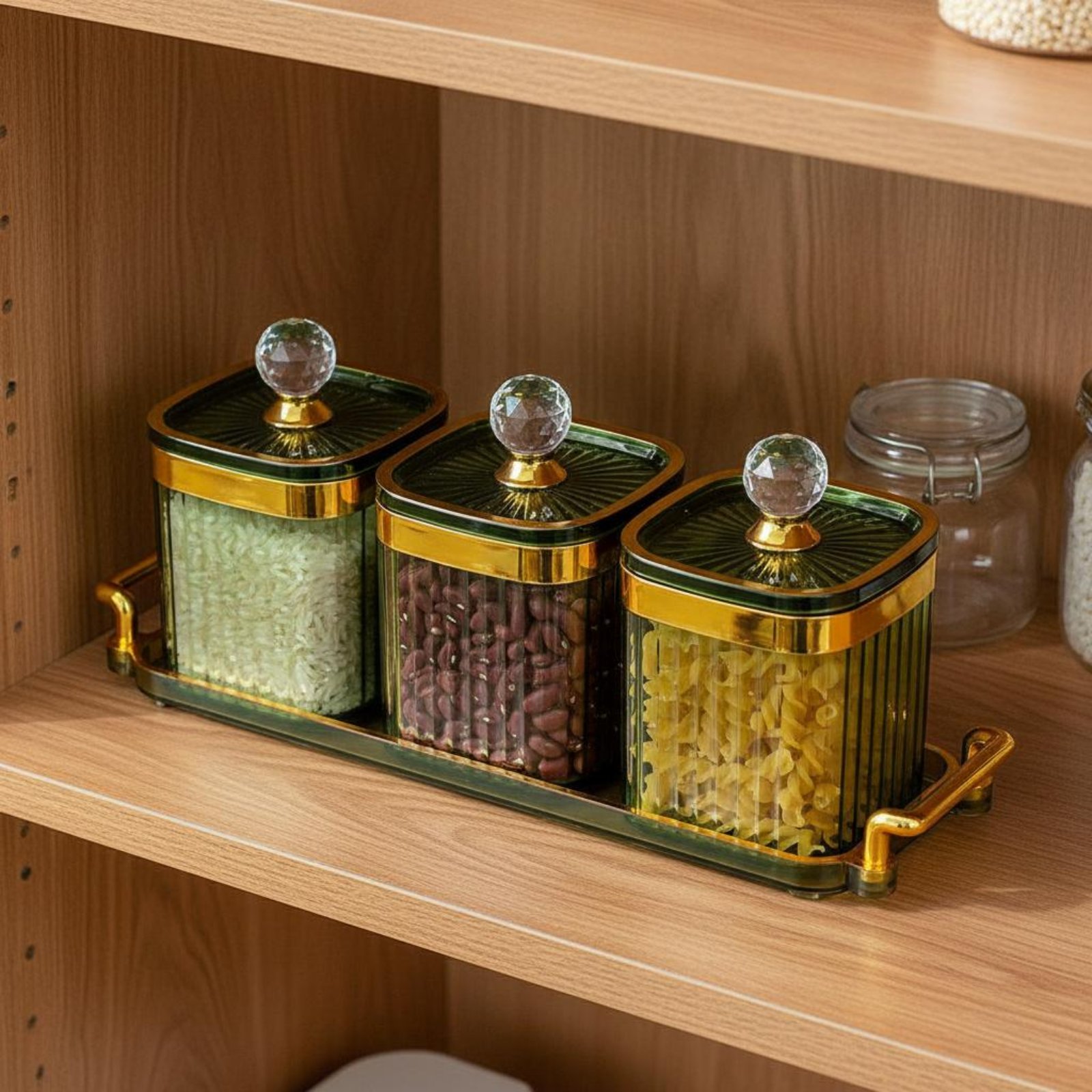 Food Storage Canister - مجموعة حاويات وجبات خفيفة زخرفية محكمة