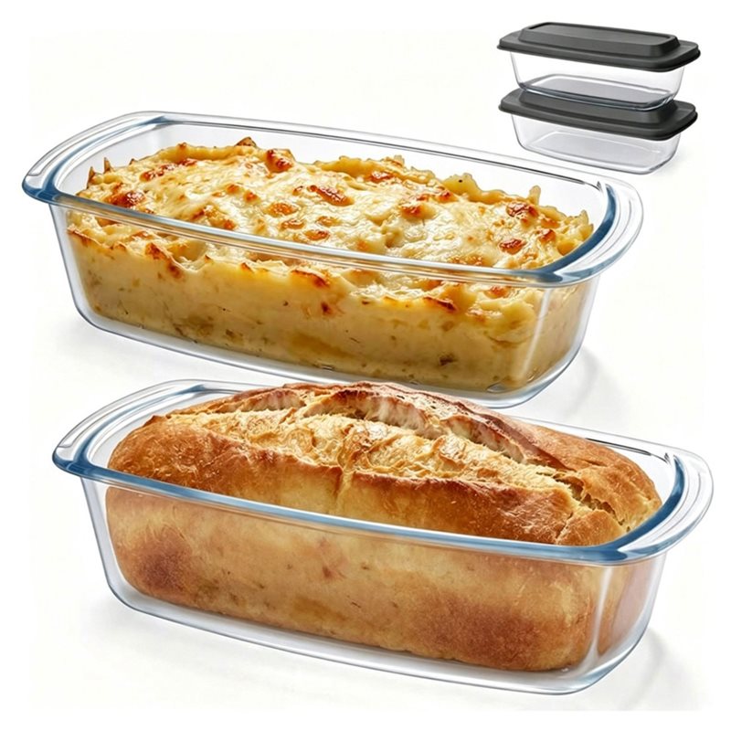 Food Storage Glass Containers Large - قالب خبز زجاجي AA77 سعة 7.6