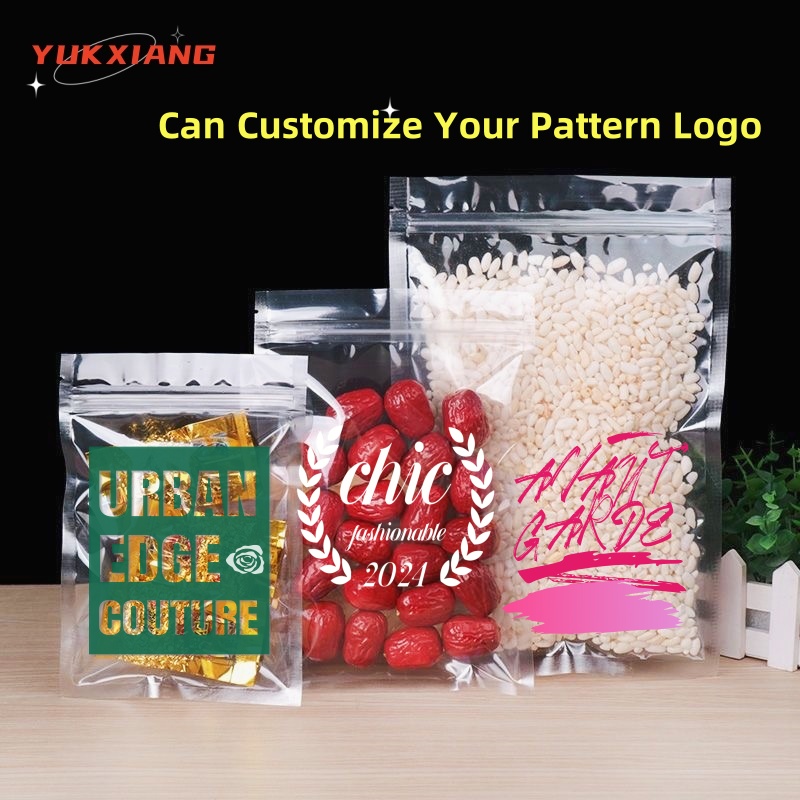 Zebra Food Storage - 50 قطعة حقيبة مسطحة شفافة أكياس