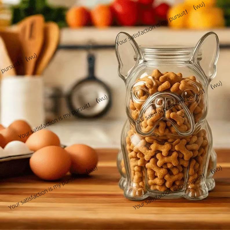 Food Storage Glass Containers Large - حاوية التعامل مع الكلاب على شكل