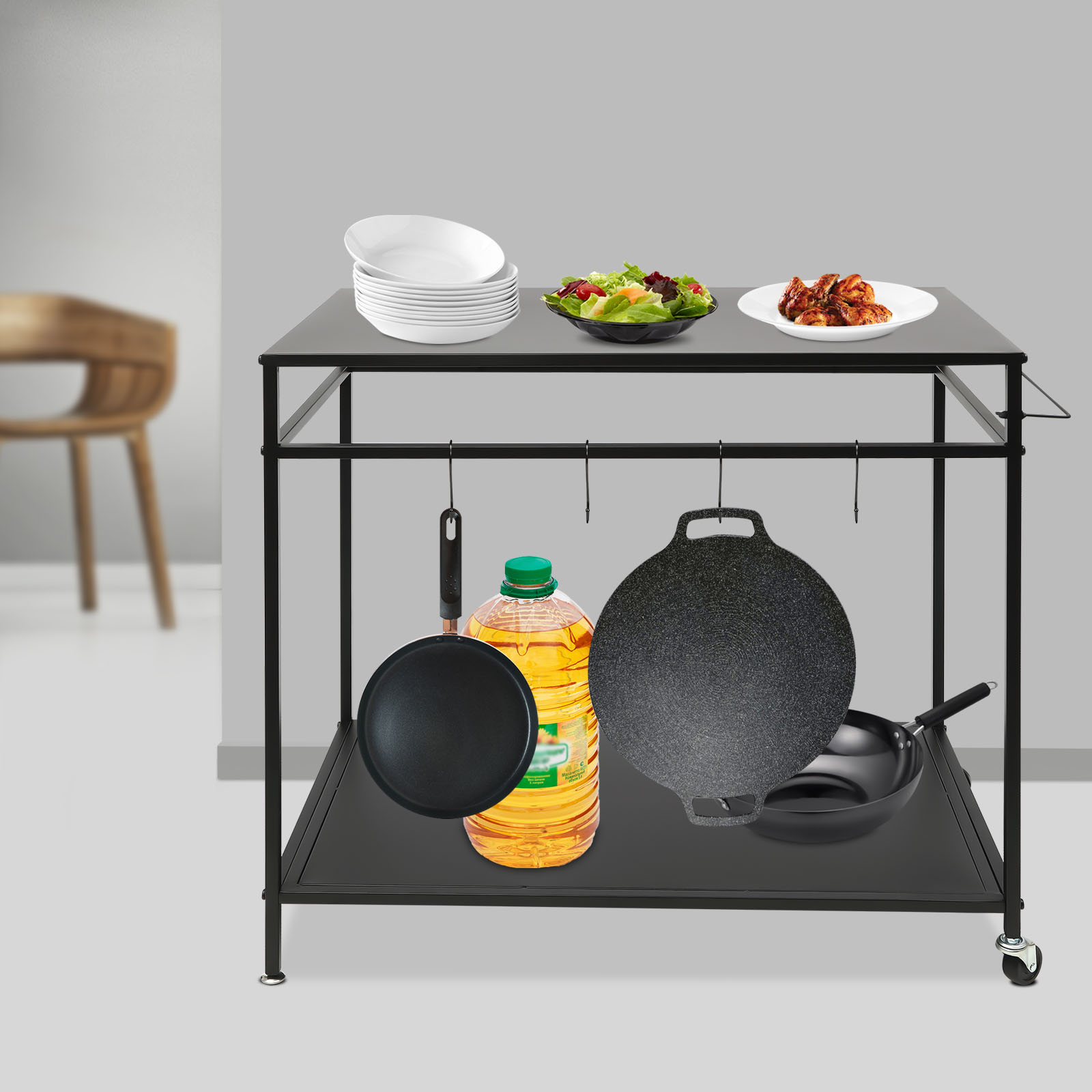 طاولة طهي متحركة بطبقتين للاست - مراجعة Food Storage Shelving وسعره