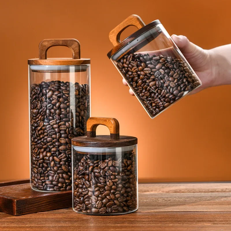 800-2100 مللي غطاء الخشب جرة ز - مراجعة Food Storage Glass Containers Large وسعره