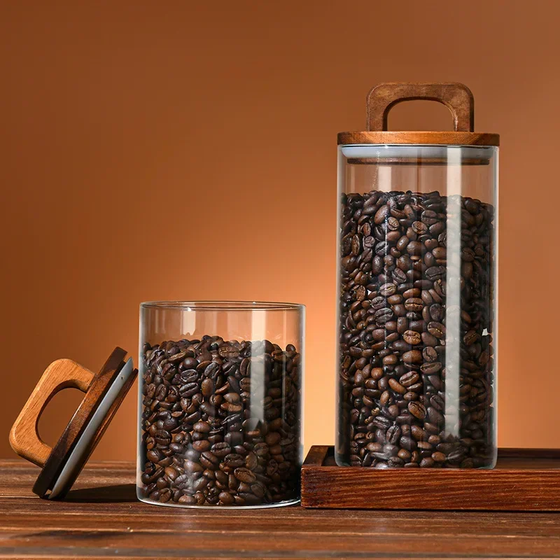 800-2100 مللي غطاء الخشب جرة ز - مراجعة Food Storage Glass Containers Large وسعره