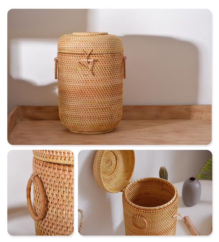 المنسوجة يدويا الروطان الشاي ص - مراجعة Food Storage Canister وسعره