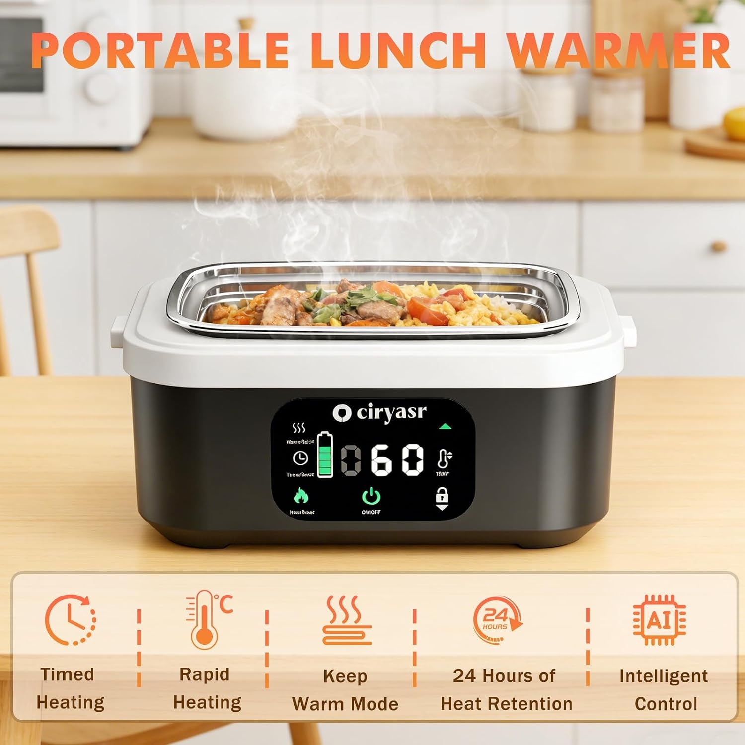 صندوق غداء كهربائي قوي، سعة 1. - مراجعة Food Storage Warmer وسعره