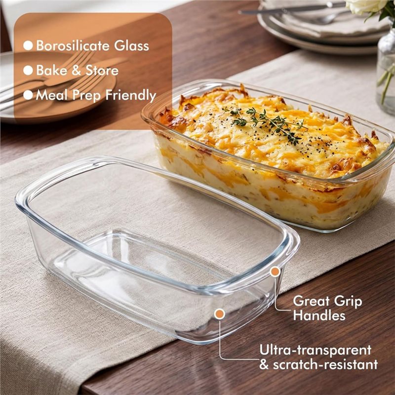 A25F-2-Pack صينية خبز زجاجية ك - مراجعة Food Storage Glass Containers Large وسعره