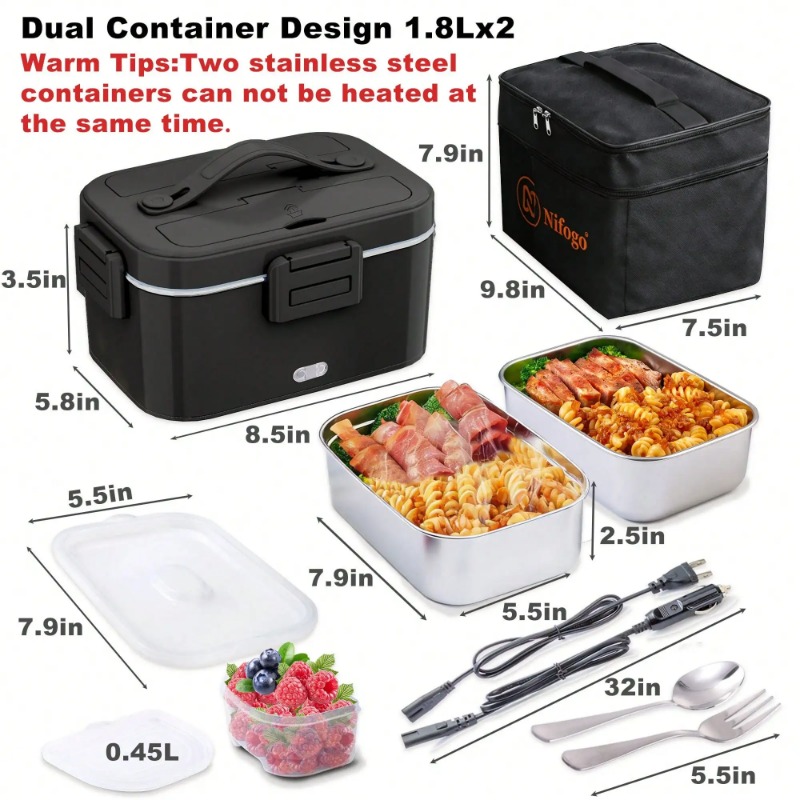 صندوق غداء كهربائي مُدفأ بقوة  - مراجعة Food Storage Warmer وسعره
