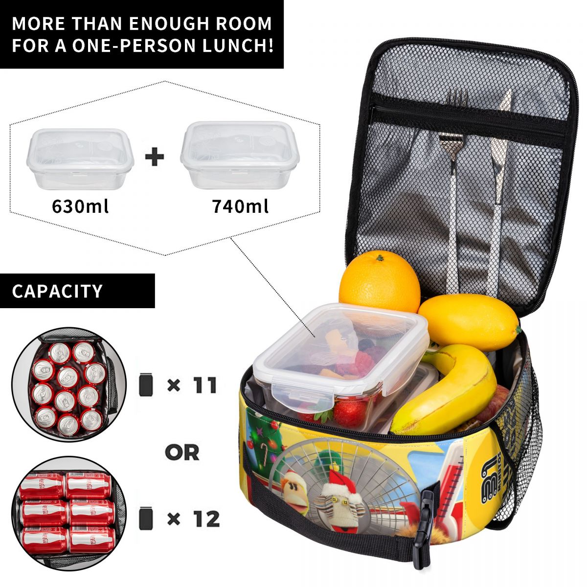 حقيبة غداء معزولة برسوم كرتوني - مراجعة Xmas Food Storage Containers وسعره