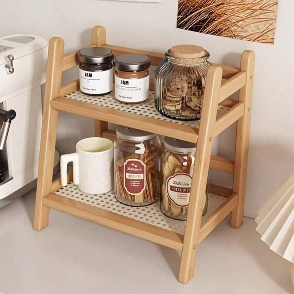 رف تخزين من الخيزران ذو طبقتين - مراجعة Food Storage Shelving وسعره
