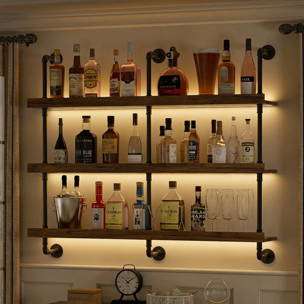 رف نبيذ معلق على الحائط مع إضا - مراجعة Food Storage Shelving وسعره