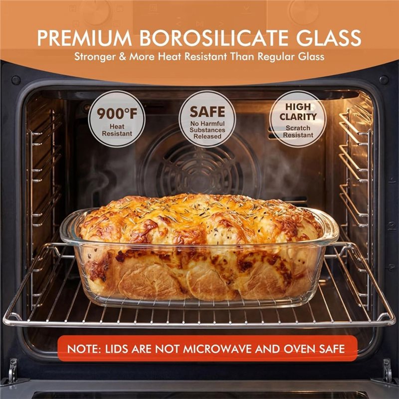 قالب خبز ABMR - عبوة من قطعتين - مراجعة Food Storage Glass Containers Large وسعره