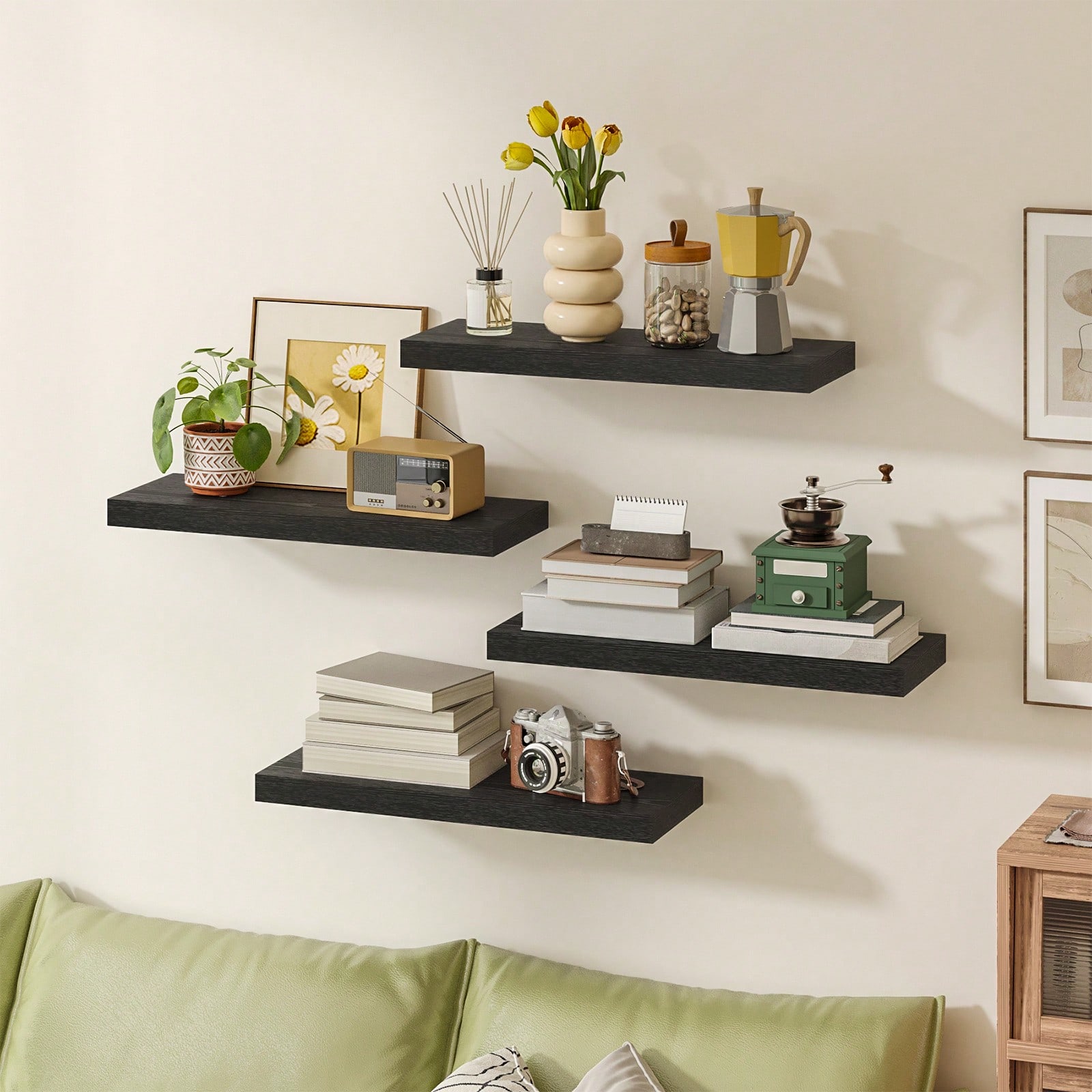 4 قطع من الأرفف العائمة الحديث - مراجعة Food Storage Shelving وسعره